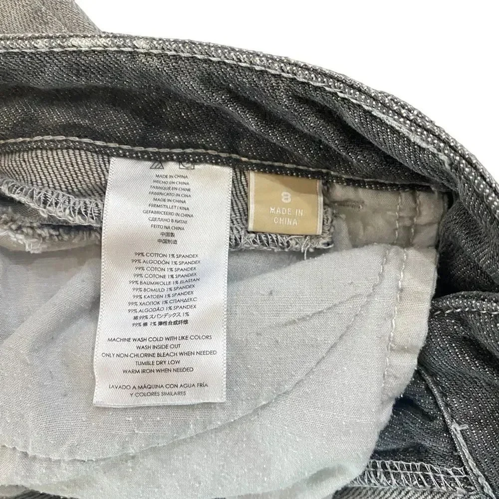 Michael Kors size 8 jeans silver gray zipper pockets skinny